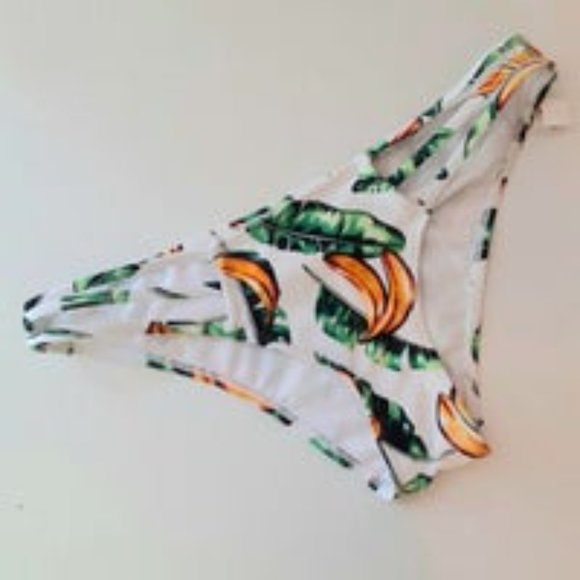 PacSun Cabana del Sol Banana Leaf Print Strappy T Back Bikini Swimsuit Set - Picture 8 of 15